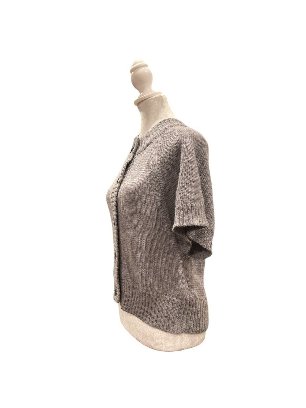 Bruuns Bazaar Small Grey Alpaca Blend Button Front Knit Cardigan - Picture 4 of 10